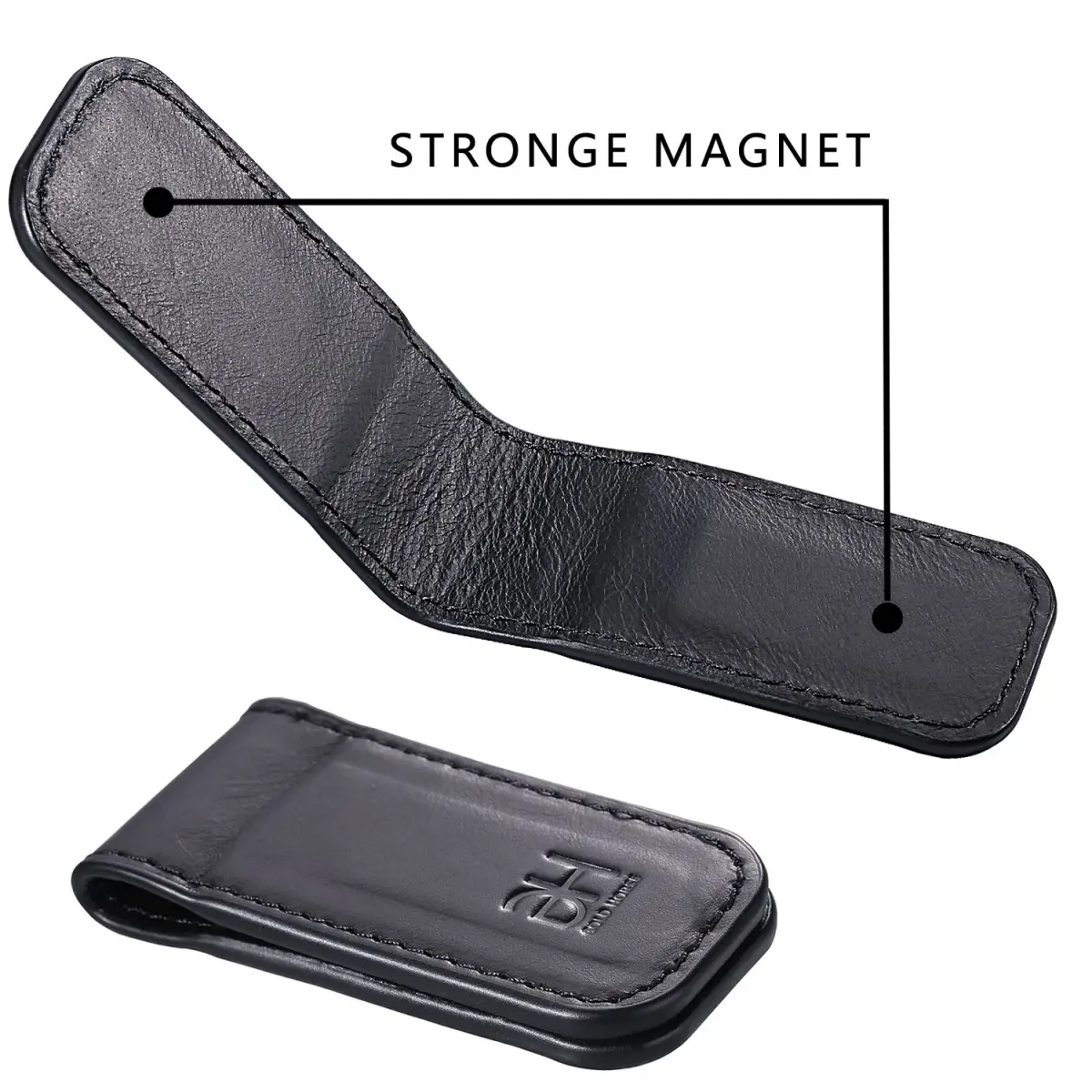 GH GOLD HORSE Slim Magnetic Money Clip Genuine Leather Business Card Holder for Men | 7 cm (2.75 in) - view 5