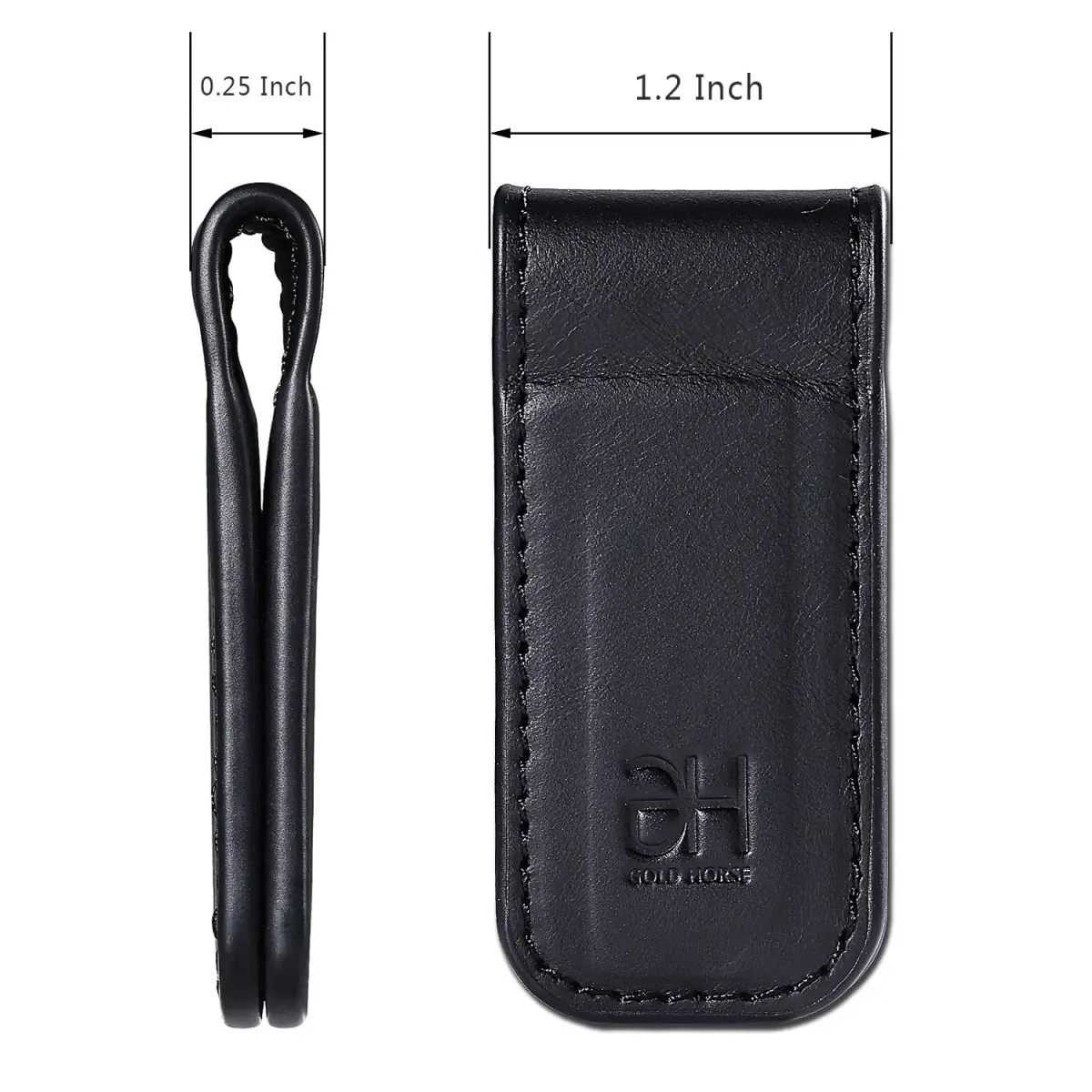 GH GOLD HORSE Slim Magnetic Money Clip Genuine Leather Business Card Holder for Men | 7 cm (2.75 in) - view 4