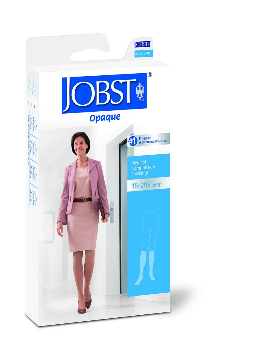 JOBST Opaque Knee High 15-20 mmHg Compression Stockings | Elegant, Moisture-Wicking, Latex-Free, Classic Black - view 2