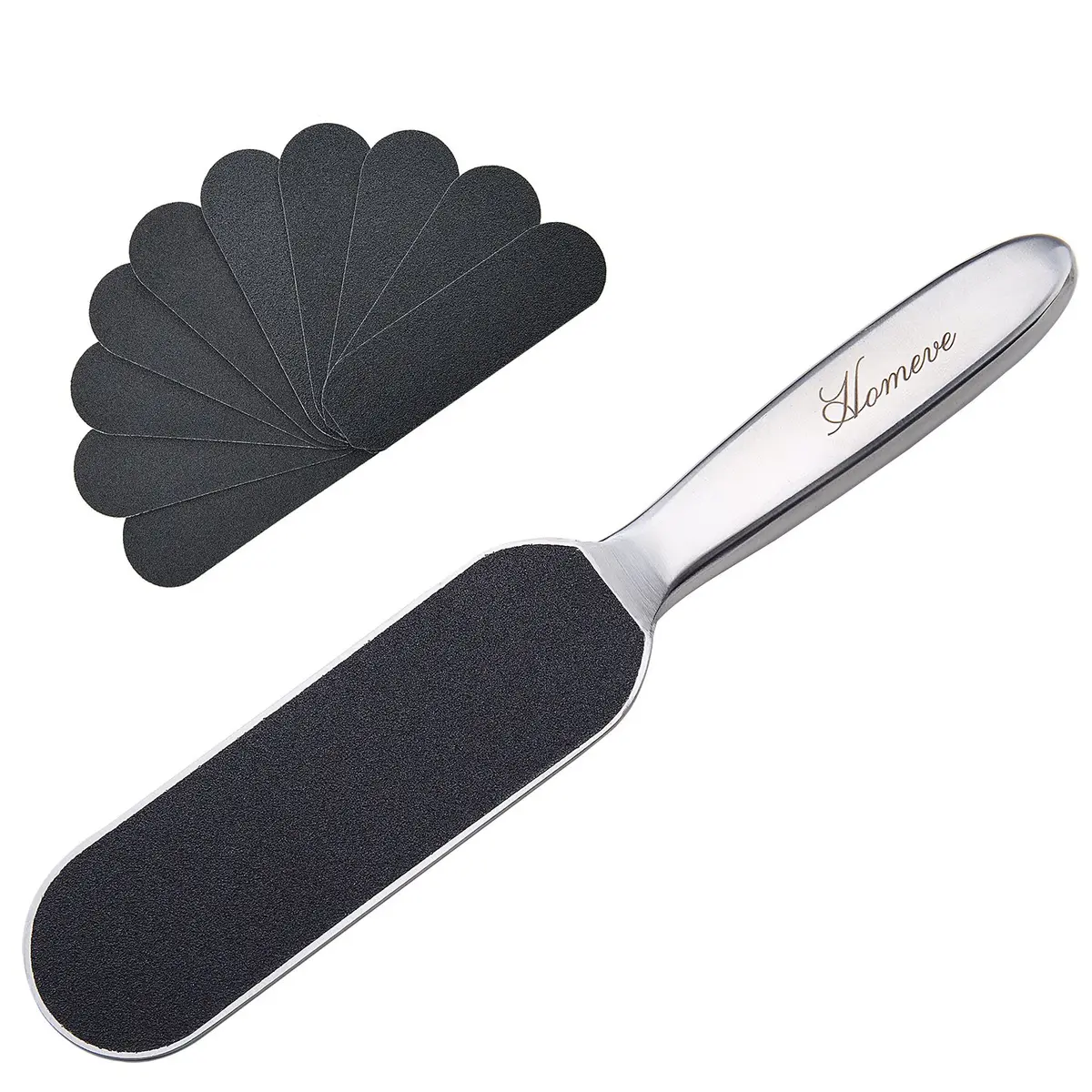 Homeve Pedicure Foot File Reusable Stainless Steel Cracked Skin Callus Remover Feet Rasp | Ergonomic & Durable - main product image