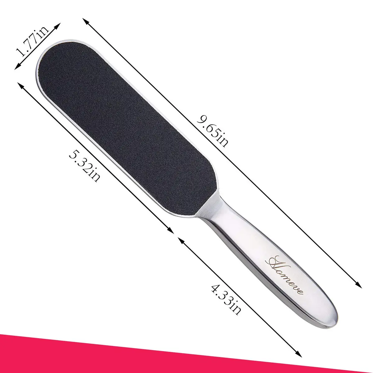 Homeve Pedicure Foot File Reusable Stainless Steel Cracked Skin Callus Remover Feet Rasp | Ergonomic & Durable - view 3