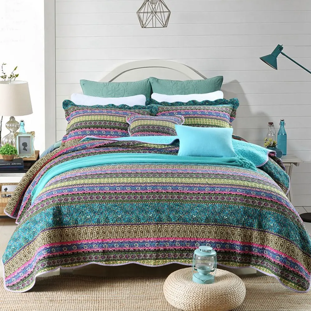 NEWLAKE King Size Bedspread Quilt Set | Patchwork Cotton & Microfiber, All Year Comfort - main product image
