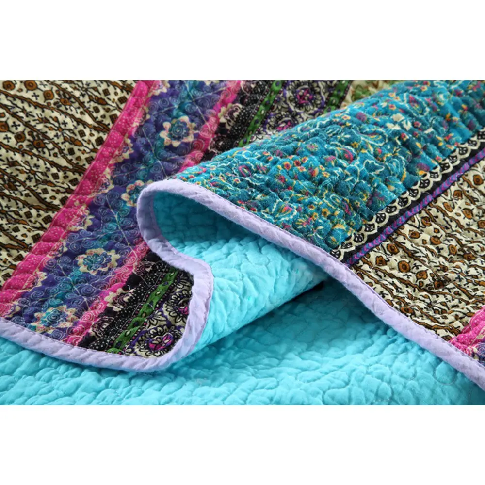NEWLAKE King Size Bedspread Quilt Set | Patchwork Cotton & Microfiber, All Year Comfort - view 5