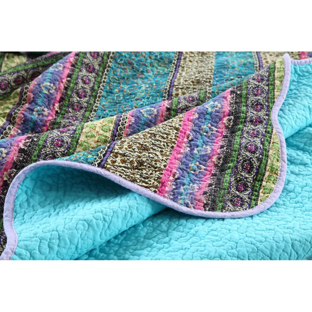 NEWLAKE King Size Bedspread Quilt Set | Patchwork Cotton & Microfiber, All Year Comfort - view 6