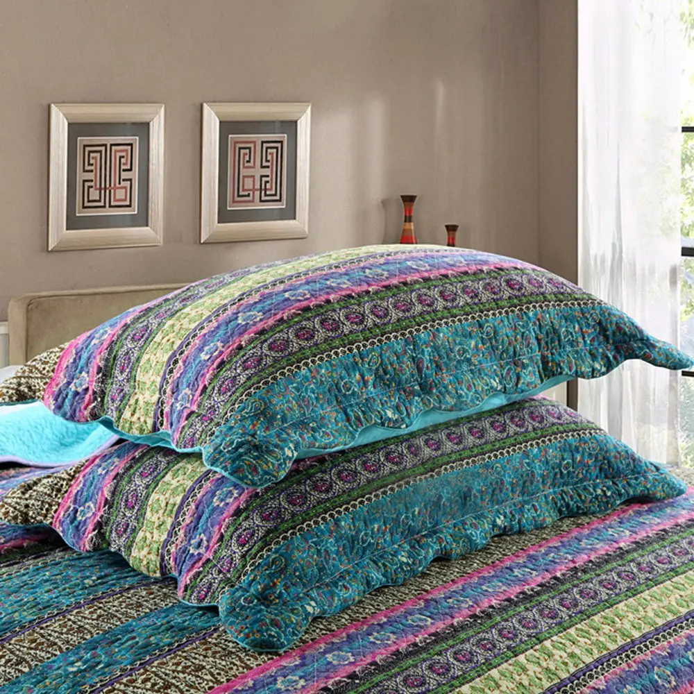 NEWLAKE King Size Bedspread Quilt Set | Patchwork Cotton & Microfiber, All Year Comfort - view 2