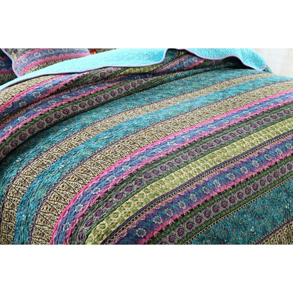 NEWLAKE King Size Bedspread Quilt Set | Patchwork Cotton & Microfiber, All Year Comfort - view 4