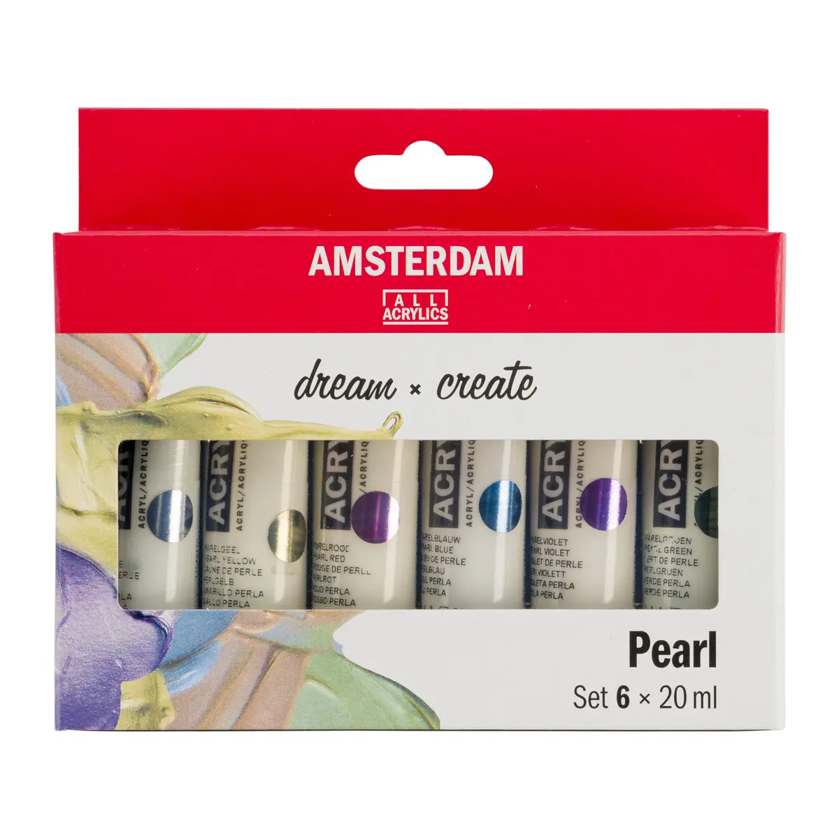 Amsterdam Standard Series Acrylic Paint Set, Pearl, 0.6 fl oz, 6 Count | Vibrant, Water-Based, Versatile for Artists - main product image