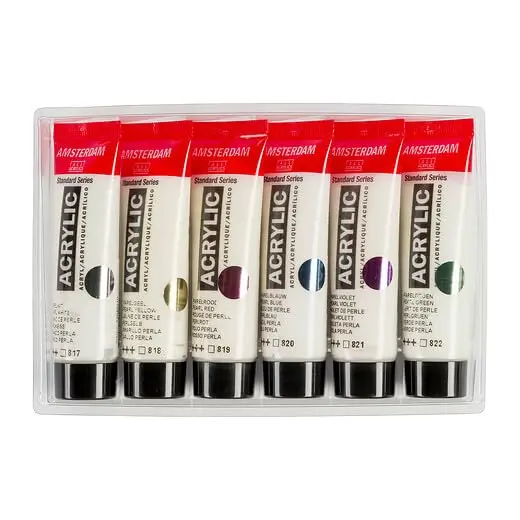 Amsterdam Standard Series Acrylic Paint Set, Pearl, 0.6 fl oz, 6 Count | Vibrant, Water-Based, Versatile for Artists - view 3