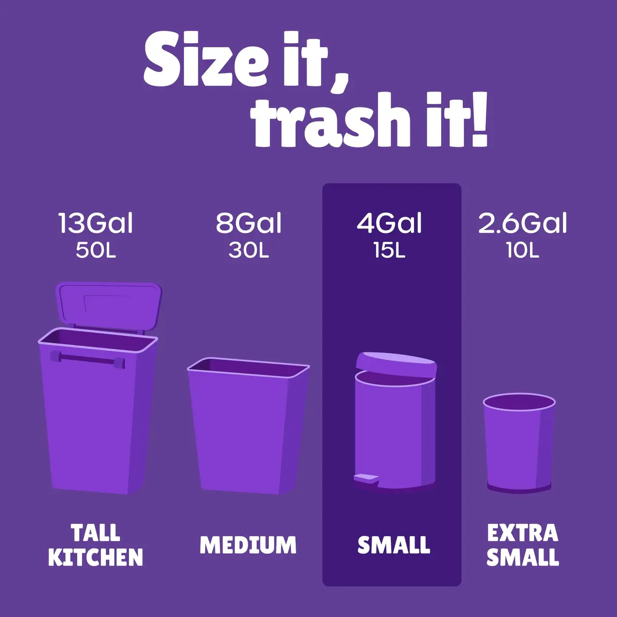 FORID Small Trash Bags 4 Gallon | Extra Thick Colored Garbage Bags Unscented, Strong Plastic Wastebasket Liners for Home & Office - view 2