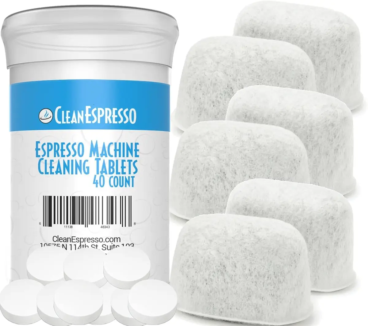 CleanEspresso Designed for Breville Cleaning Kit - 40 Tablets & 6 Water Filters | Better Tasting Espresso & Longer Machine Life - main product image