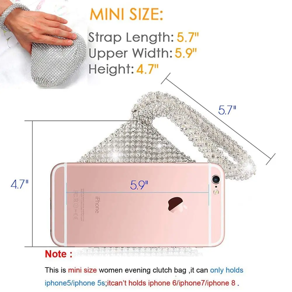 JIAN YA NA Evening Clutch Bag for Women | Rhinestone Party Purse with Magnetic Closure - view 7