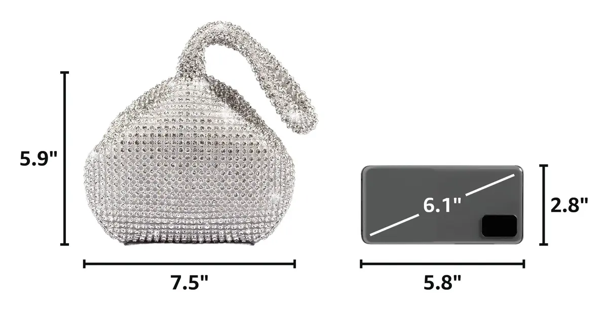 JIAN YA NA Evening Clutch Bag for Women | Rhinestone Party Purse with Magnetic Closure - view 3