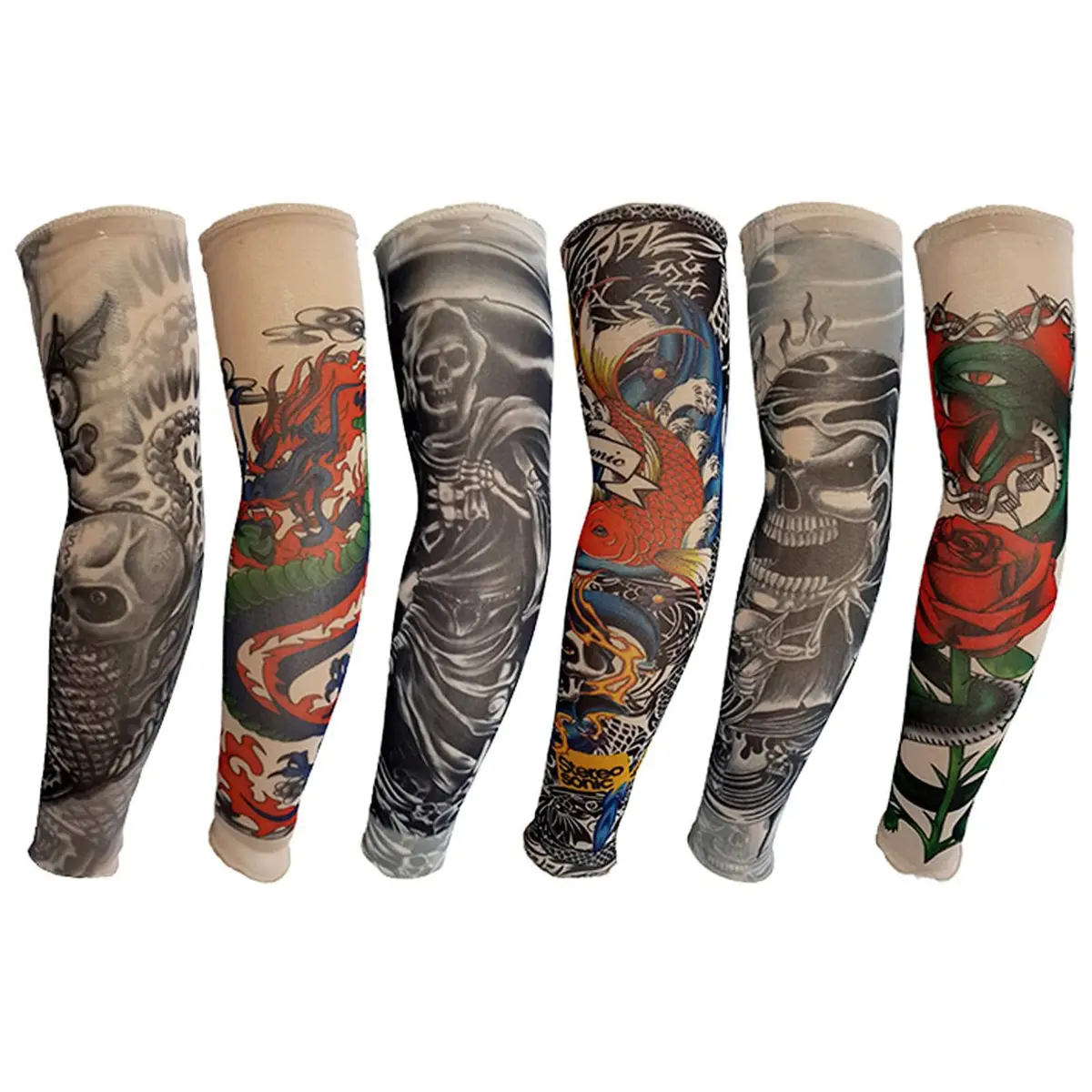 YARIEW Temporary Tattoo Sleeves for Men Arm Sleeves | Sun Protection & Party Decor (115 characters) - main product image