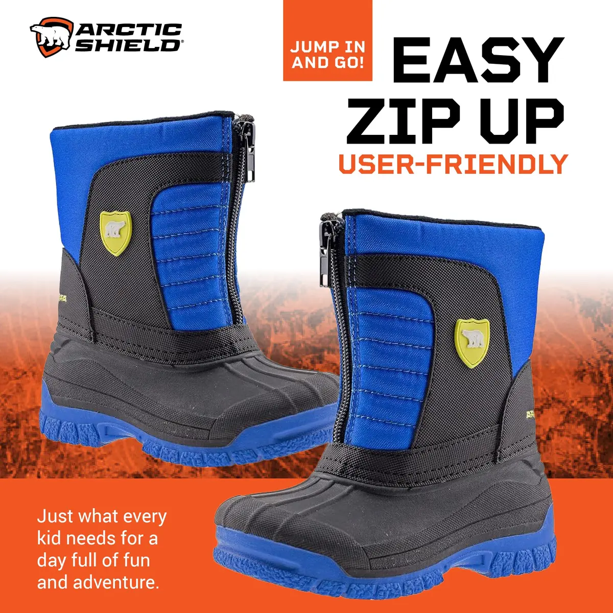 ArcticShield Kids Winter Boots Blue 11 Little Kid | Waterproof Insulated Snow Boots for Boys & Girls - view 2