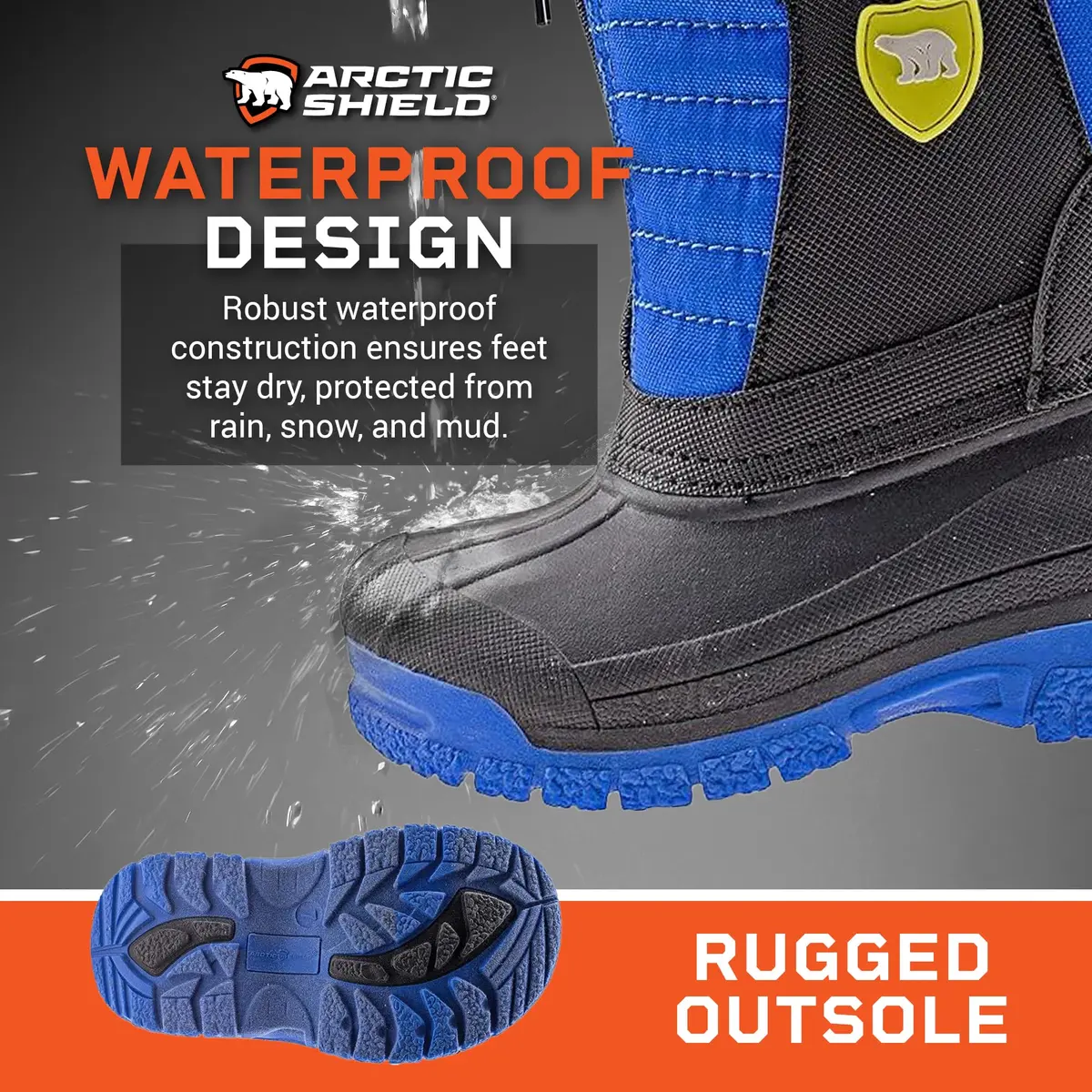 ArcticShield Kids Winter Boots Blue 11 Little Kid | Waterproof Insulated Snow Boots for Boys & Girls - view 4