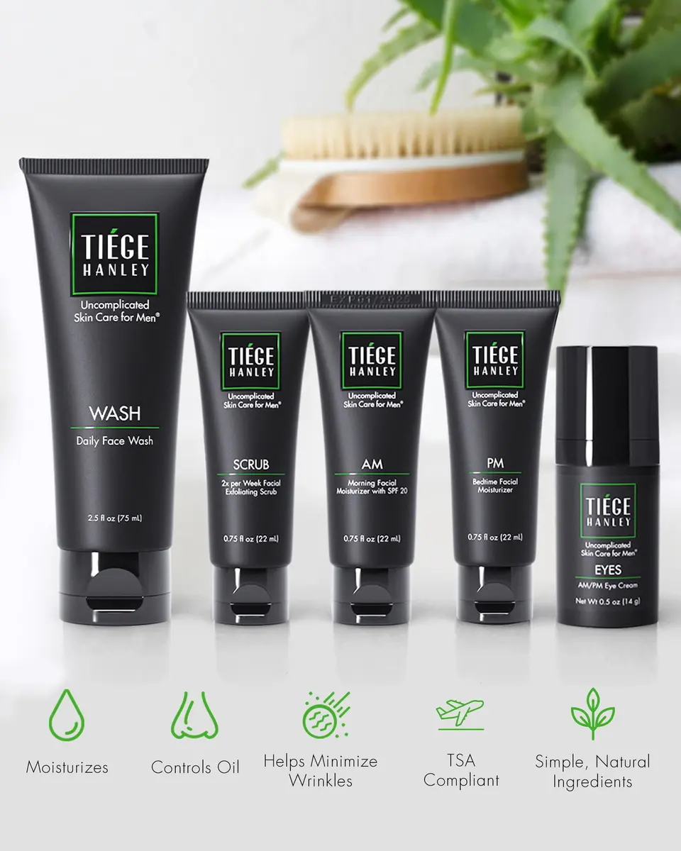 Tiege Hanley Advanced Men's Skin Care Set, 30-Day, 5 Piece Kit | Hydrate, Protect & Refresh - view 4