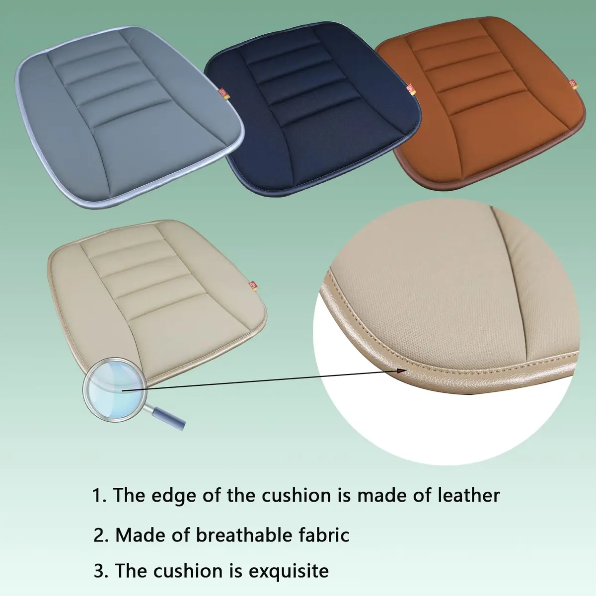 RaoRanDang Car Seat Cushion Pad with Memory Foam | Comfortable & Durable Khaki - view 7