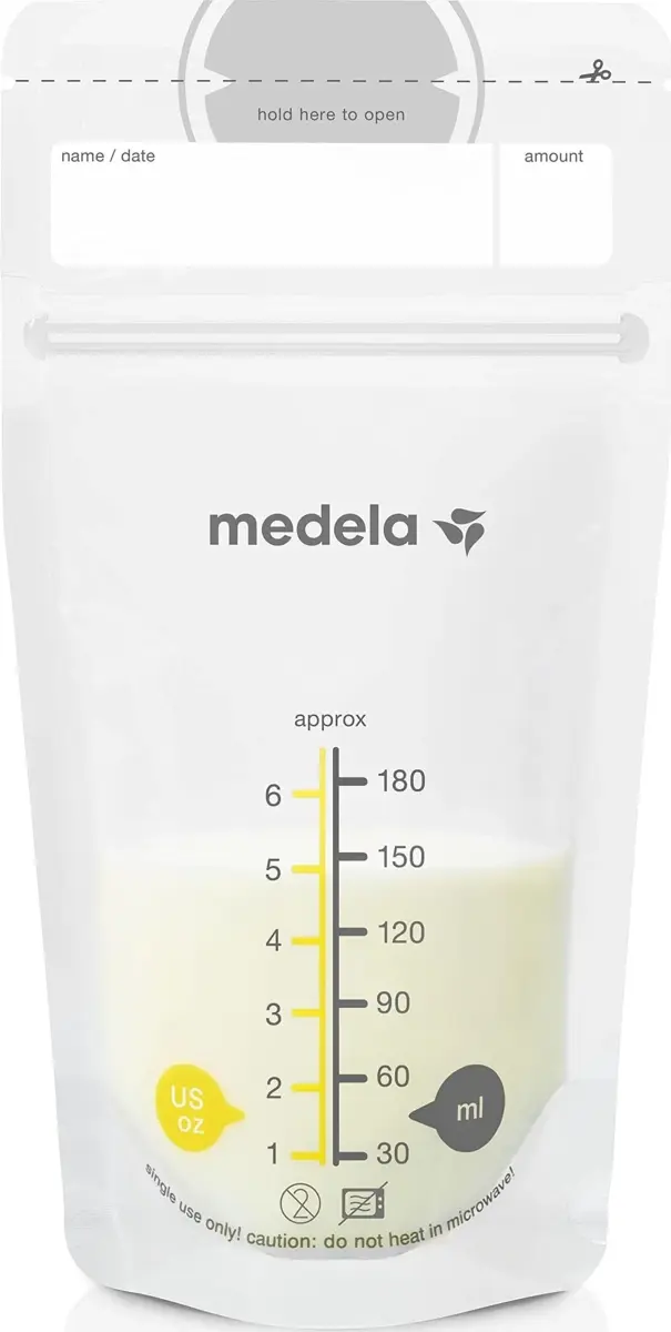 Medela Breast Milk Storage Bags, 100 Count, 180ml (6 Fl Oz) | Hygienically Pre-Sealed for Safe Breastmilk Storage - main product image
