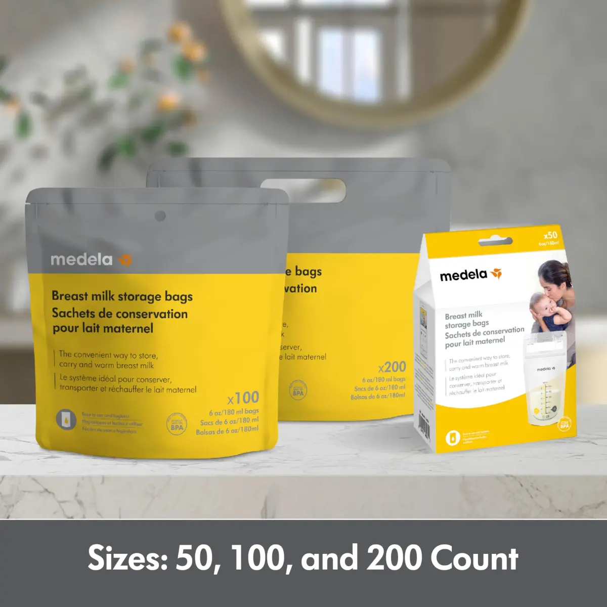 Medela Breast Milk Storage Bags, 100 Count, 180ml (6 Fl Oz) | Hygienically Pre-Sealed for Safe Breastmilk Storage - view 6