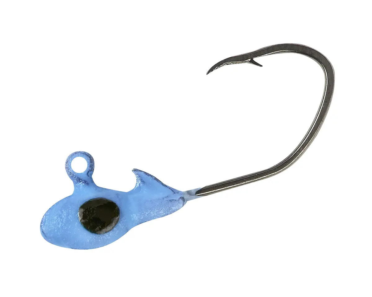 Gene Larew Crappie Pro Overbite Sickle Mo' Glo Glow-in-The-Dark Jig Heads 1/48 oz | Bright Glow for Crappie Fishing - main product image