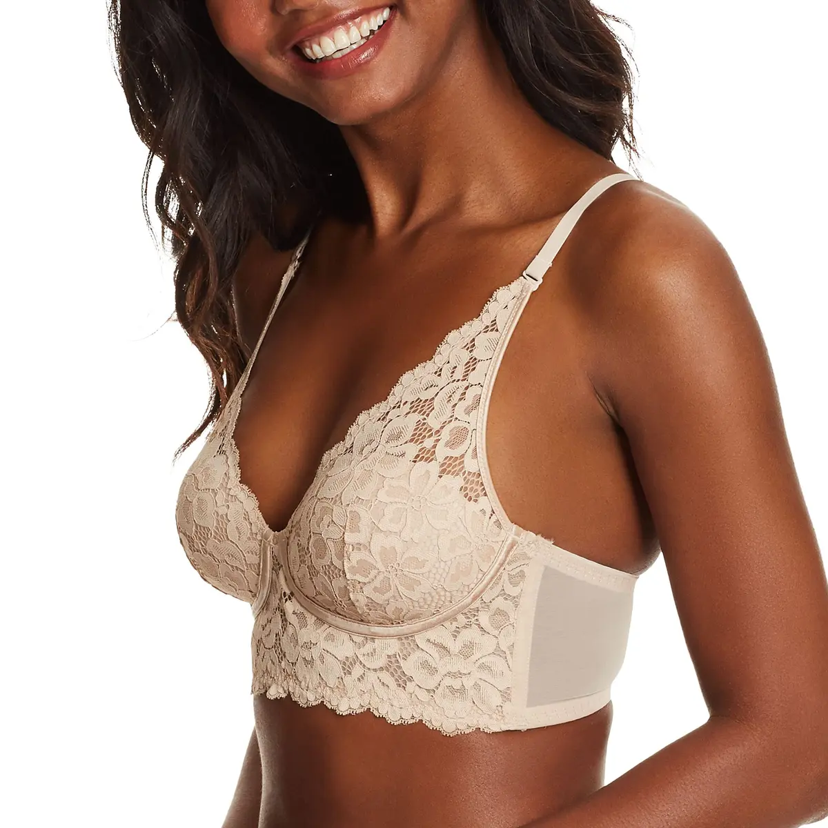 Maidenform Womens Wireless Longline Lace Bralette 40B | Comfortable, Convertible & Supportive - view 2