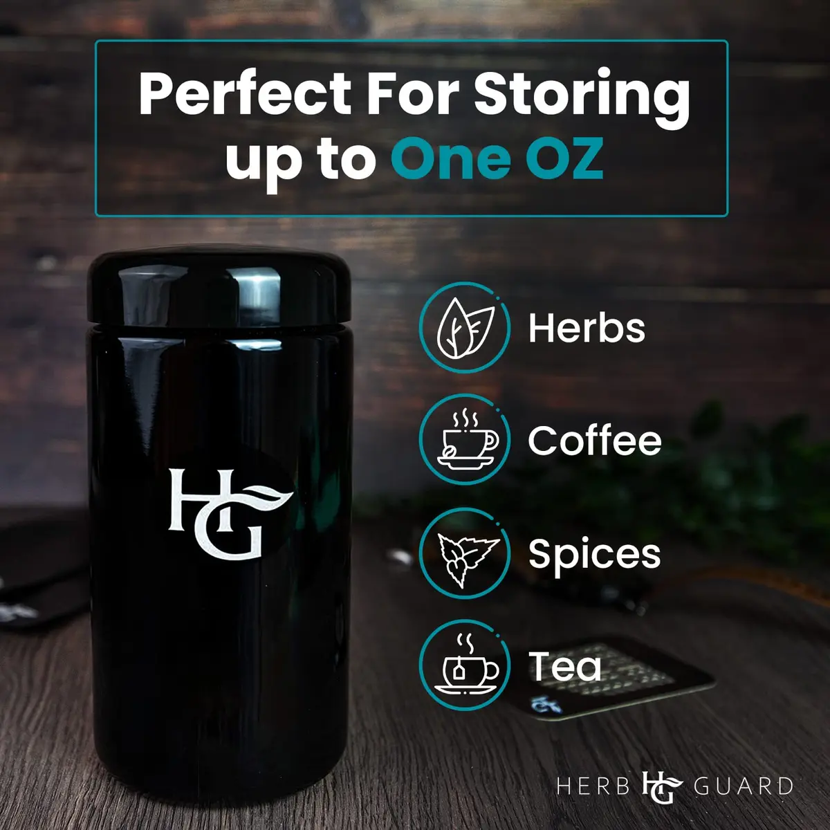Herb Guard 500ml Airtight Glass Jar Set | UV Protection Keeps Goods Fresh for Months - view 6