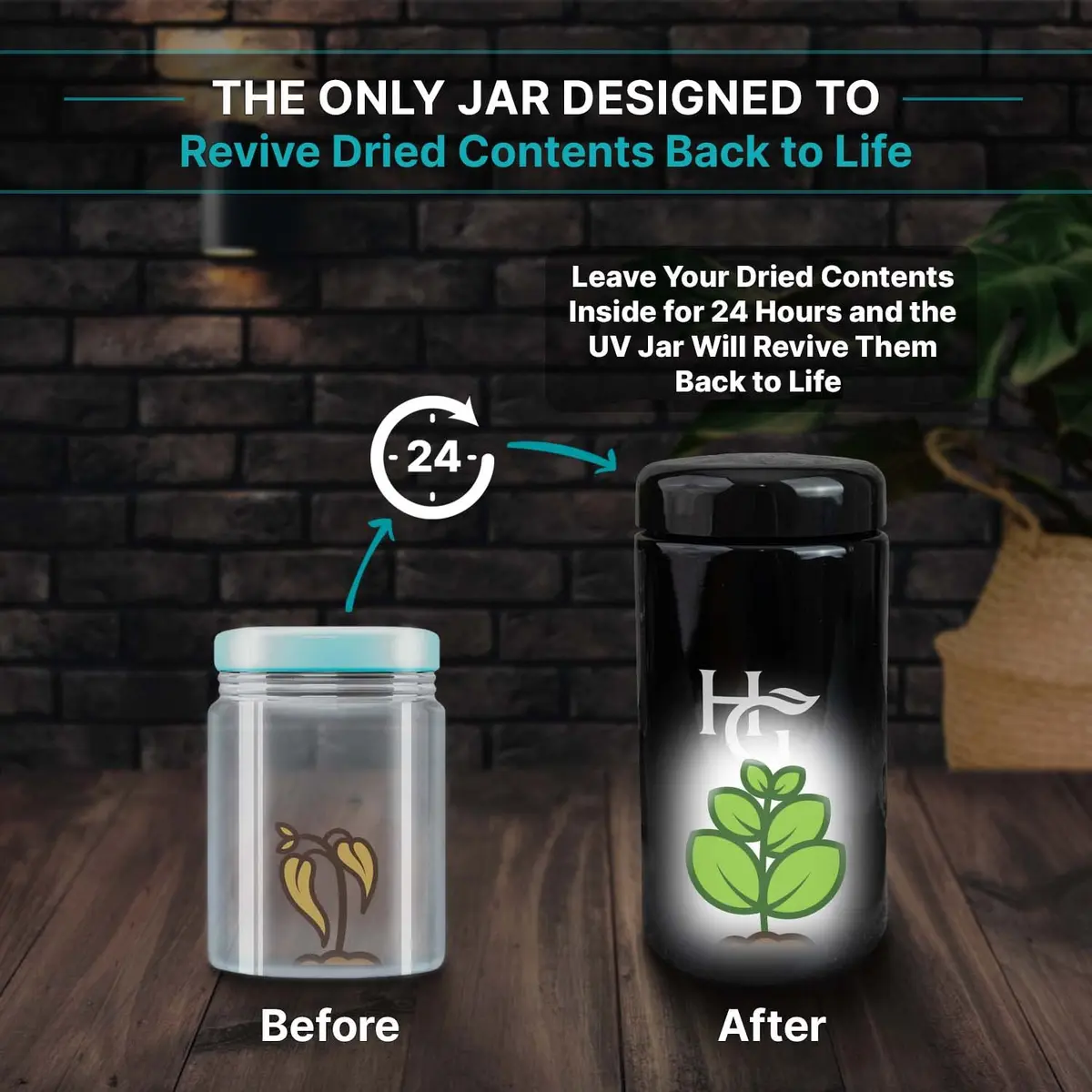 Herb Guard 500ml Airtight Glass Jar Set | UV Protection Keeps Goods Fresh for Months - view 3
