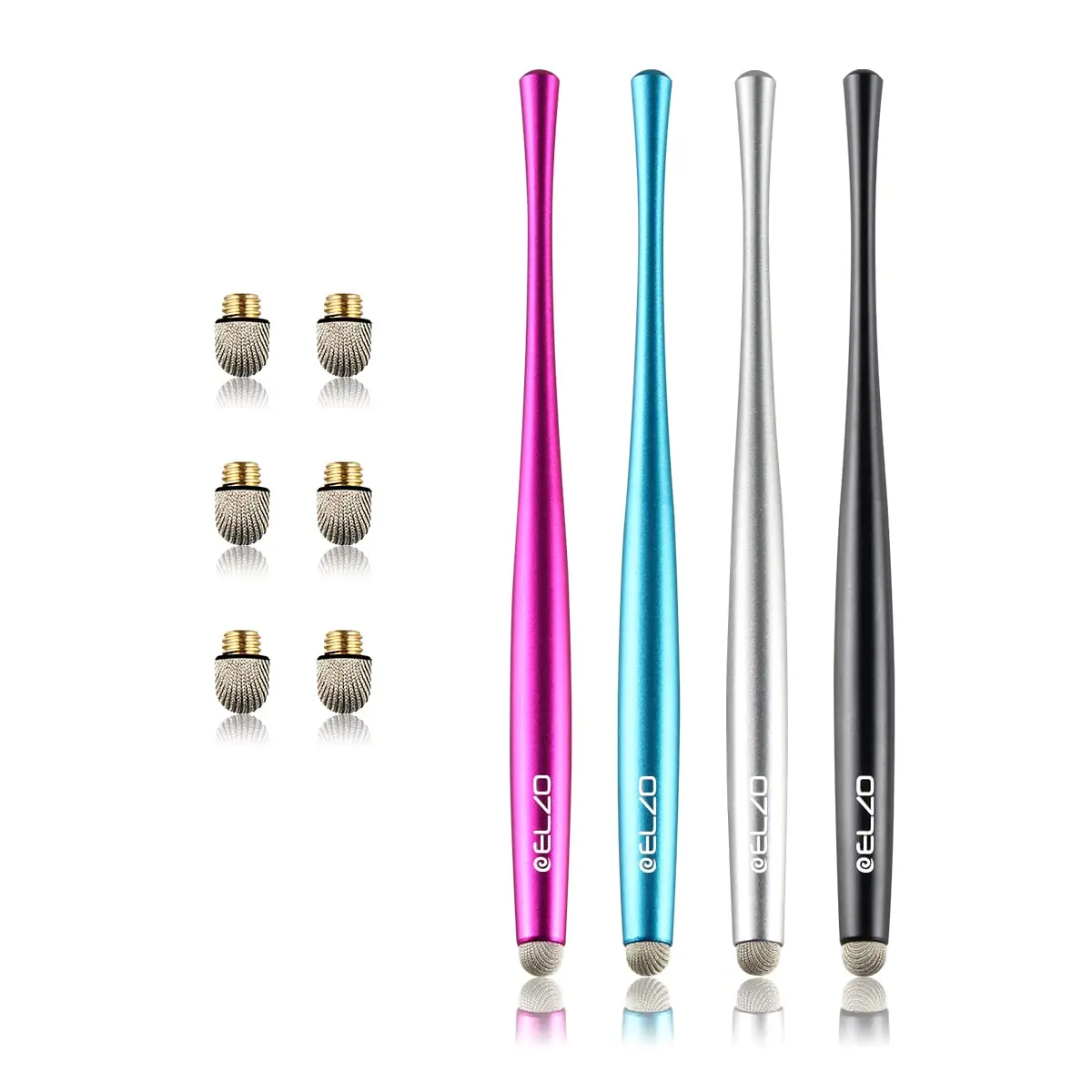 ELZO Capacitive Stylus Pens Premium Metal Slim Combo 4 Pcs Tips for All Touch Screens iPad & Android Tablets DELL/Samsung/HP/Asus/Surface/Samsung/iPhone/LG - view 6