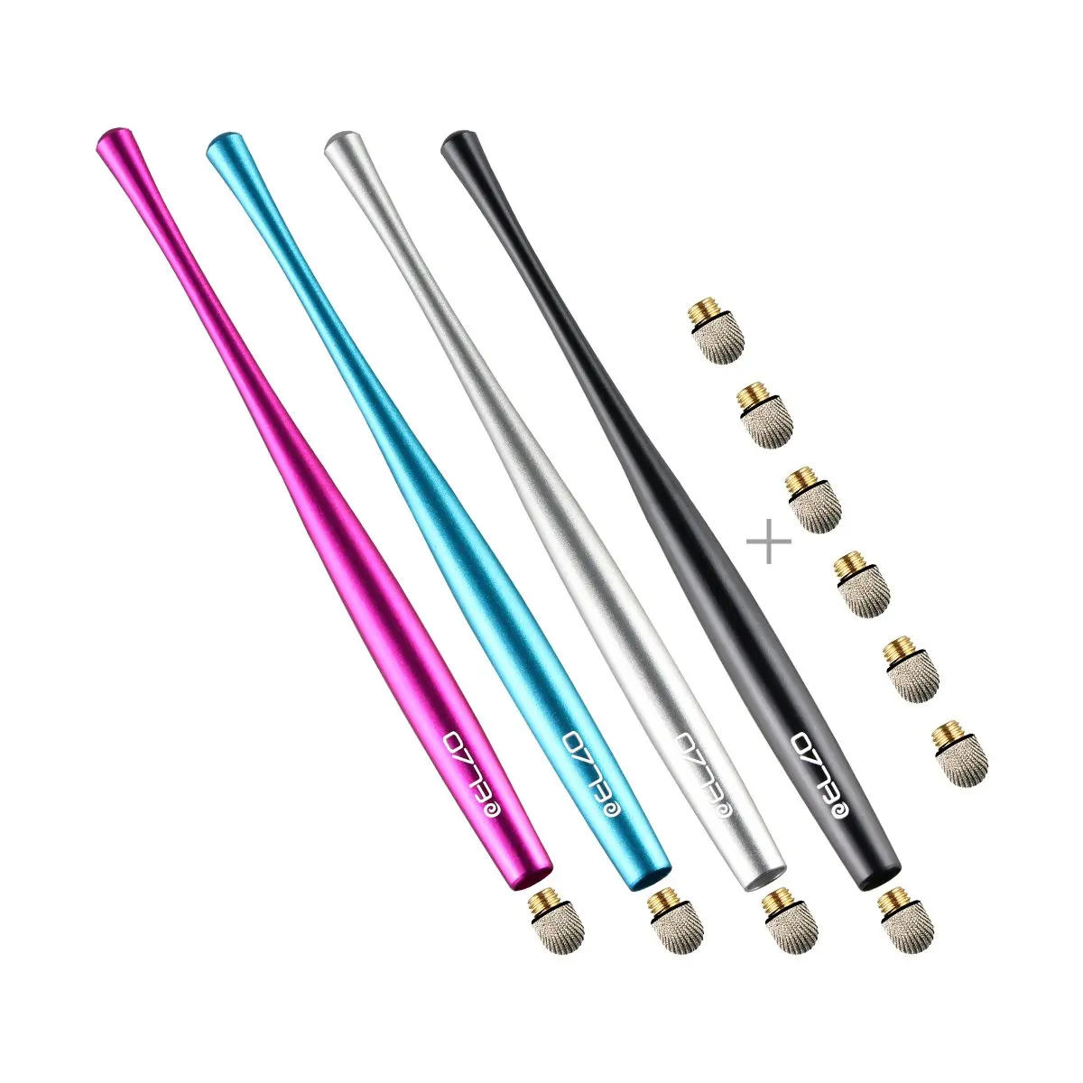 ELZO Capacitive Stylus Pens Premium Metal Slim Combo 4 Pcs Tips for All Touch Screens iPad & Android Tablets DELL/Samsung/HP/Asus/Surface/Samsung/iPhone/LG - view 9