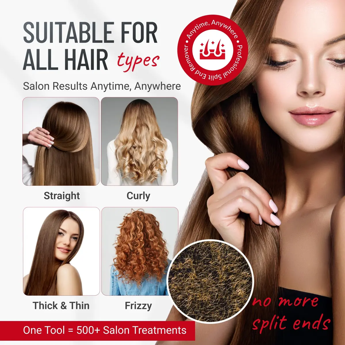 Split-Ender Pro 2 - Cordless Hair Trimmer for Damaged, Dry, Frizzy Hair | Professional Beauty Tool - view 7