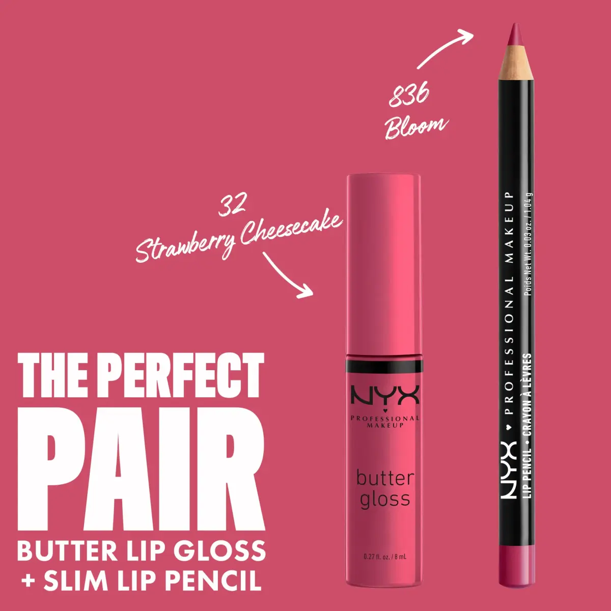 NYX PROFESSIONAL MAKEUP Butter Gloss Bling Lip Gloss - 32 Strawberry Cheesecake (Warm Pink), 7.65 ml - view 4