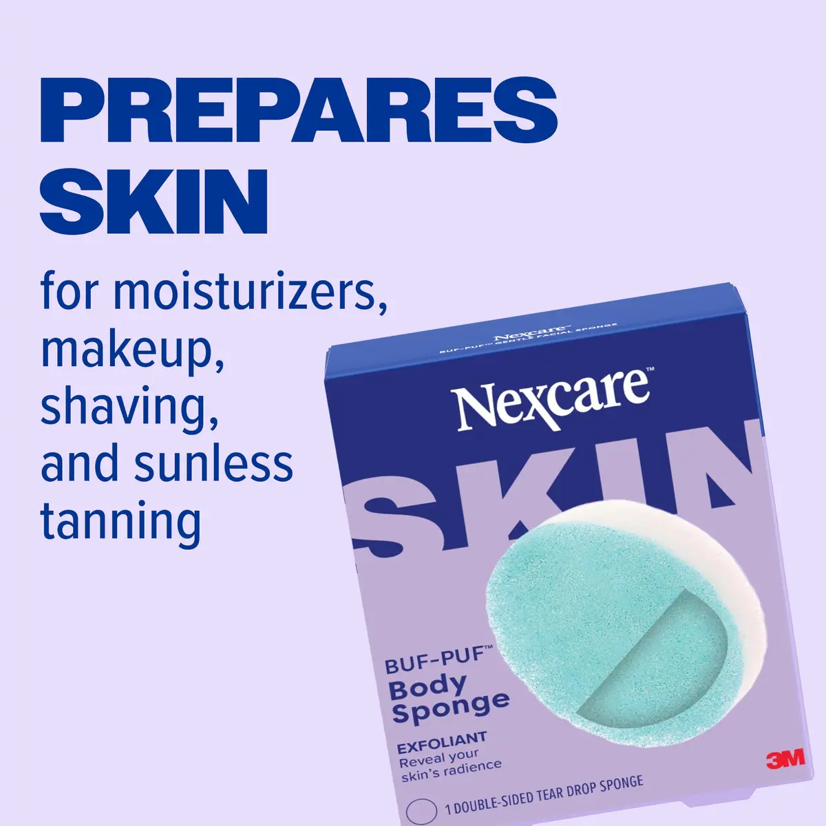 Nexcare BUF-PUF Body Sponge Exfoliating 1 Sponge | Dermatologist-Tested for Gentle Deep-Cleaning - view 9