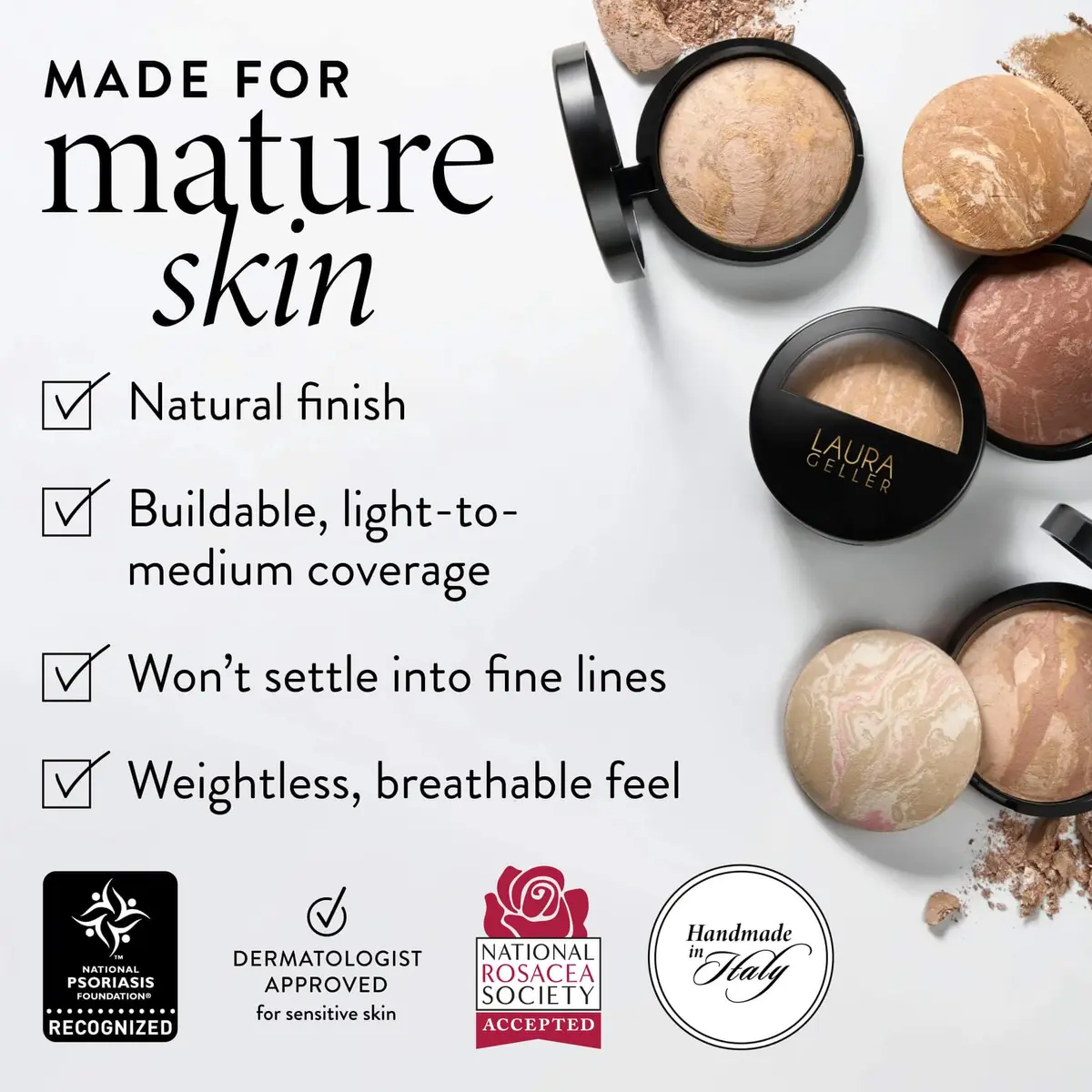 LAURA GELLER Baked Balance-n-Brighten Powder Foundation – Medium | Self-Adjusting, Radiant Finish, 0.32 Oz - view 8