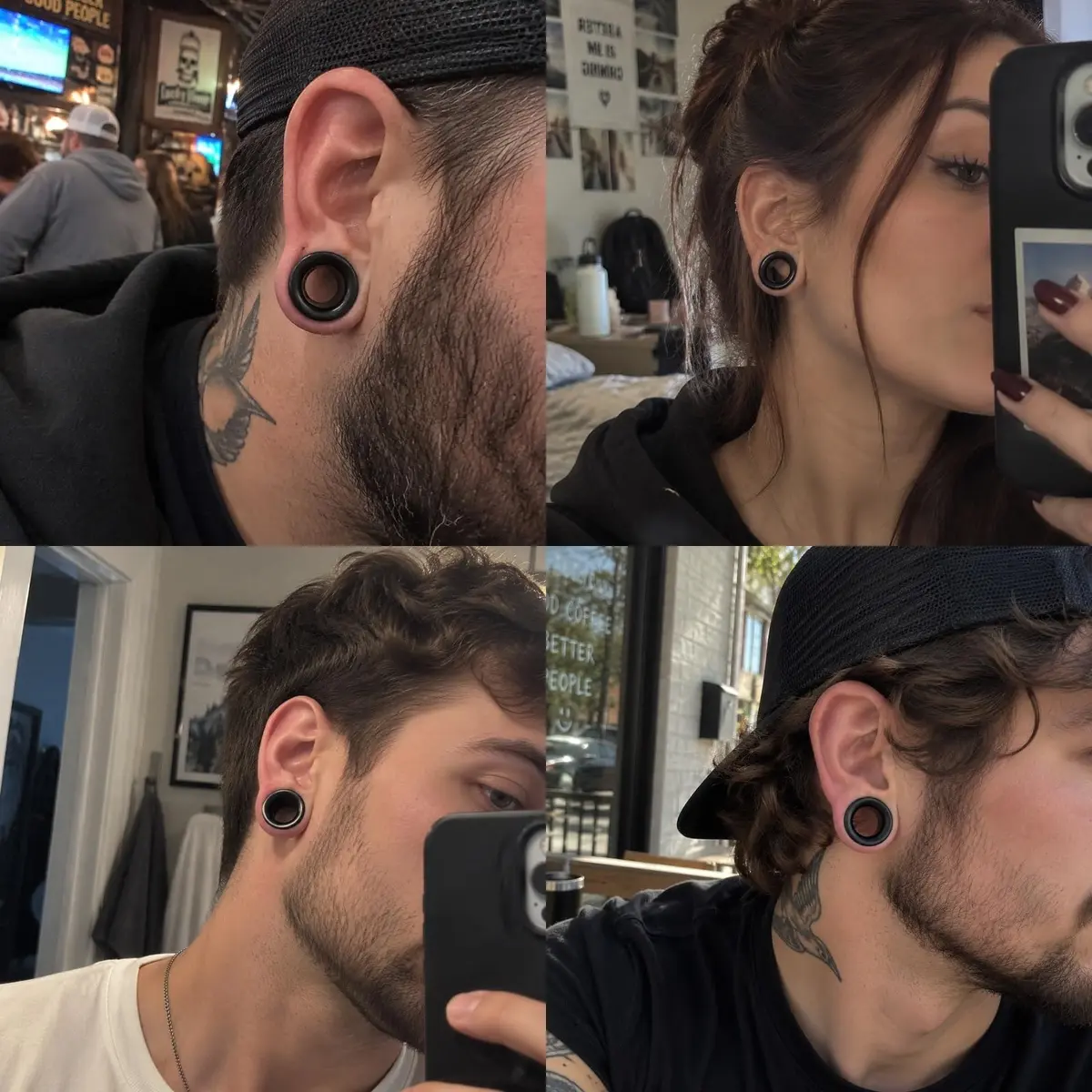 Oyaface Black Silicone Ear Tunnels 16mm | Hypoallergenic, Flexible & Stylish (70-120 chars) - view 3