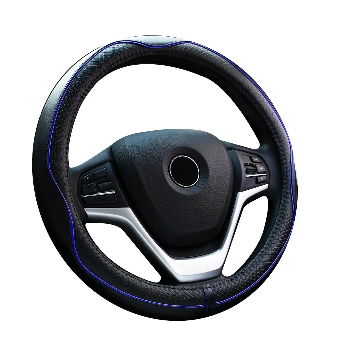 Valleycomfy Steering Wheel Cover 15 inch | Genuine Leather, Heavy Duty, Universal Fit - main product image
