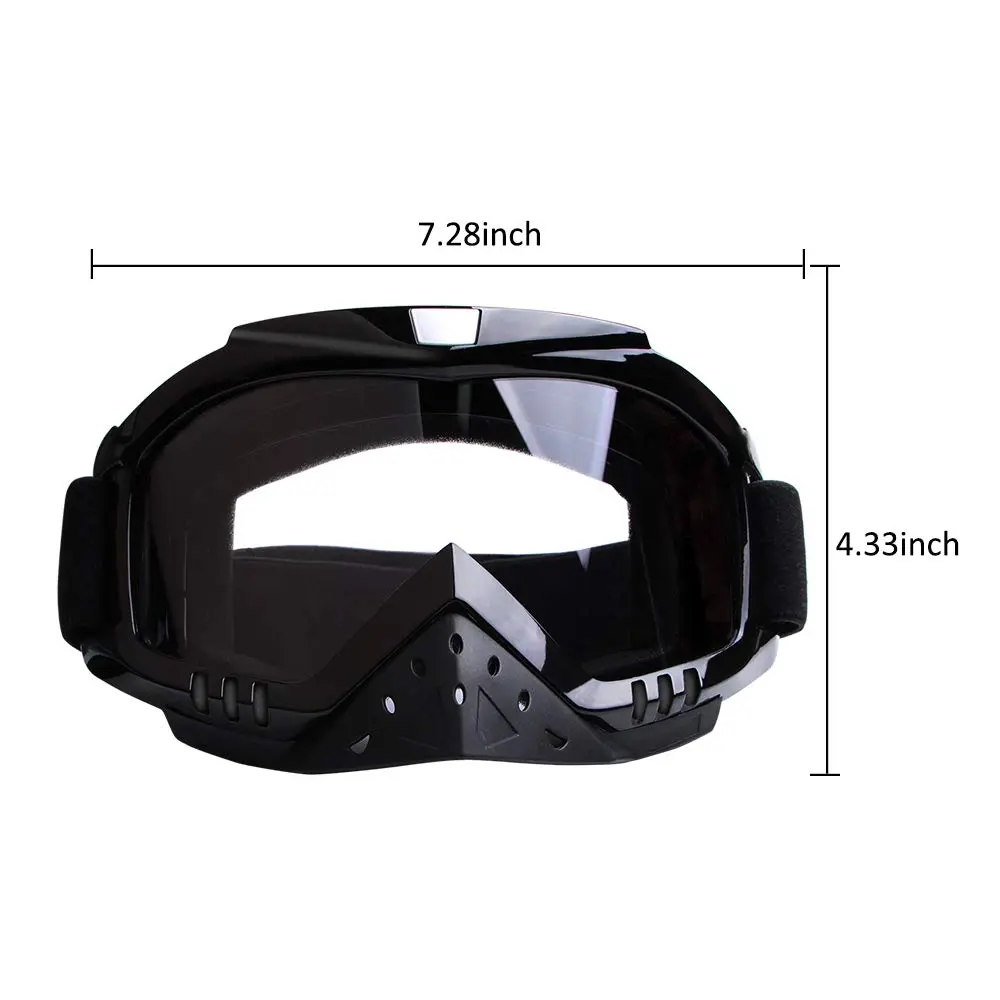 Dmeixs Motorcycle Goggles Motocross ATV Off Road Racing Goggles Clear Lens | Helmet Compatible - view 8