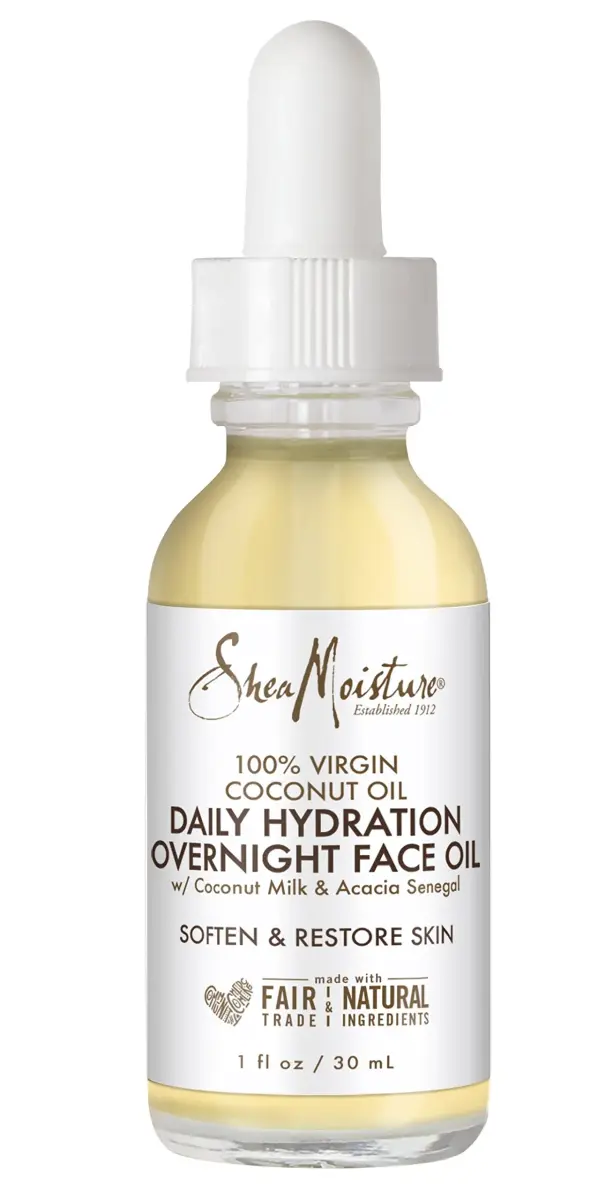 SheaMoisture 100% Virgin Coconut Oil Overnight Face Oil 30ml (1 Fl Oz) | Hydrates & Renews Skin - main product image