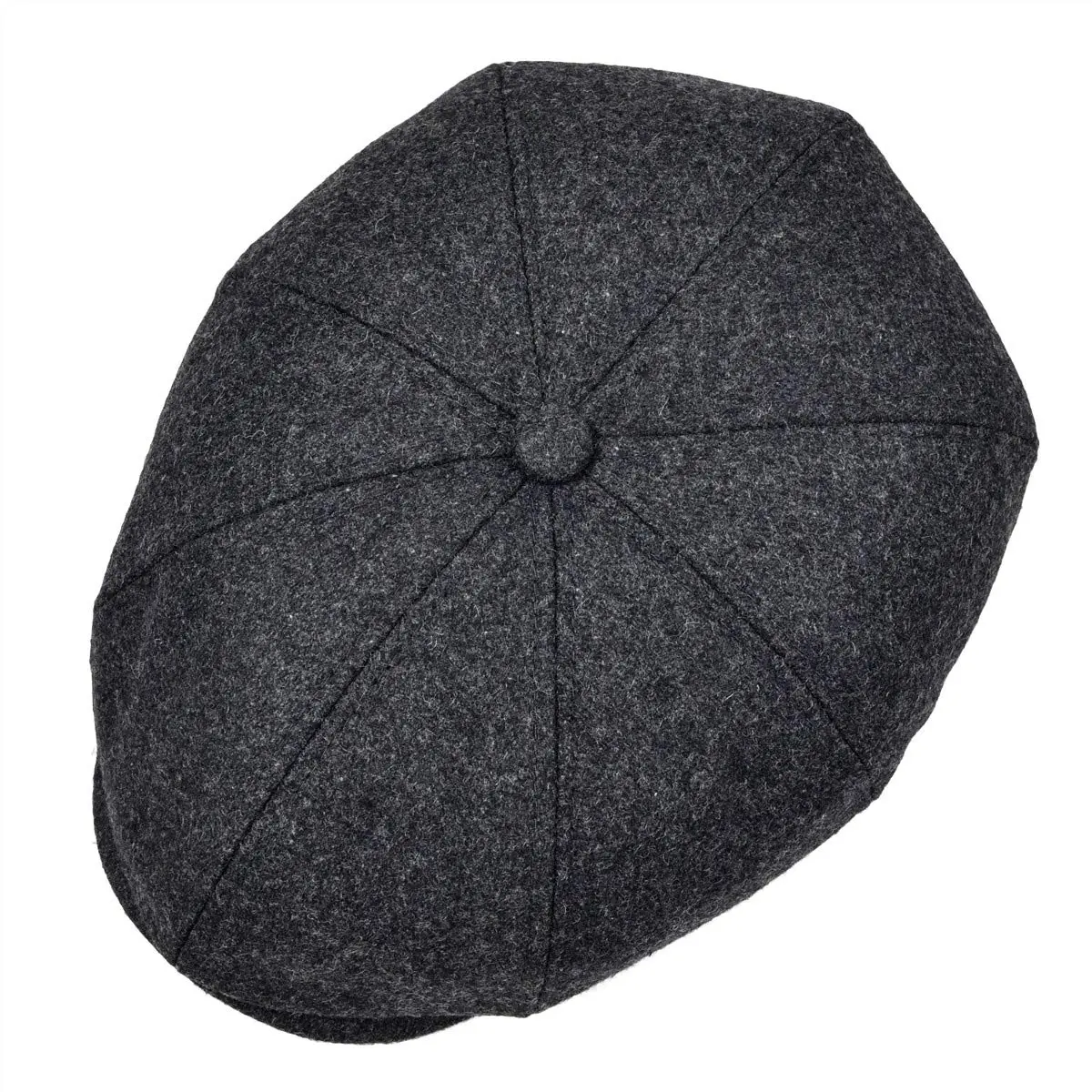 VOBOOM Men's Wool Blend 8 Panel Newsboy Cap Tweed Hat Grey | Vintage Herringbone Style - view 4