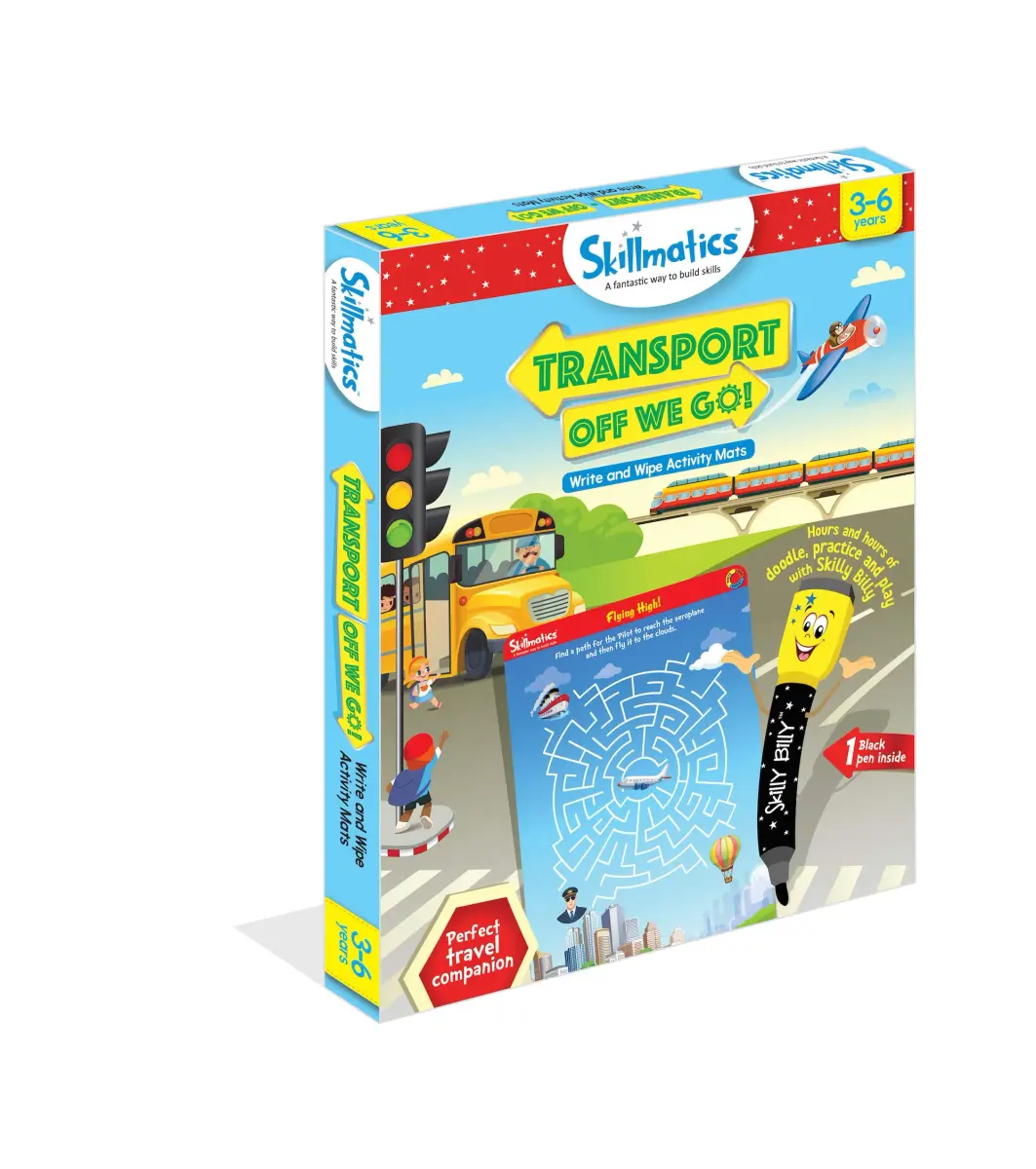 Skillmatics Transport Off We Go! Reusable Activity Mats with Dry Erase Marker | Ages 3-6 - view 4