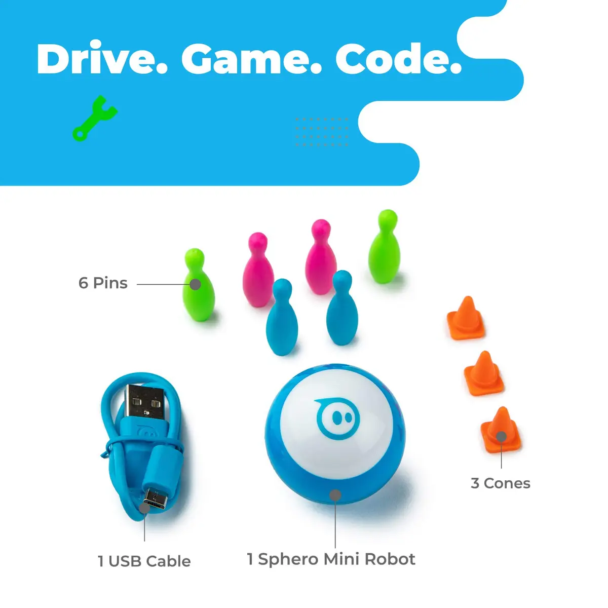 Sphero Mini Blue Coding Robot Ball | Interactive App-Controlled STEM Toy for Kids & Teens (1.57 inch Diameter) - view 3