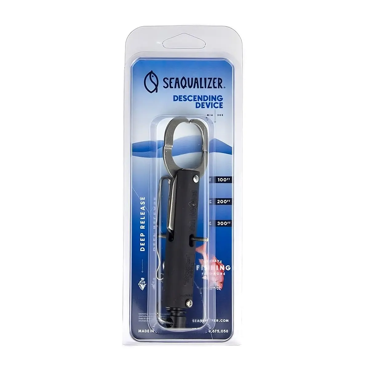 SeaQualizer Fish Descending Device – 3 Setting Release Device for Fishing – Non-Invasive and Reusable Fish Release Tool – NOAA Compliant - Made in USA (100, 200, 300 Feet Release) - main product image