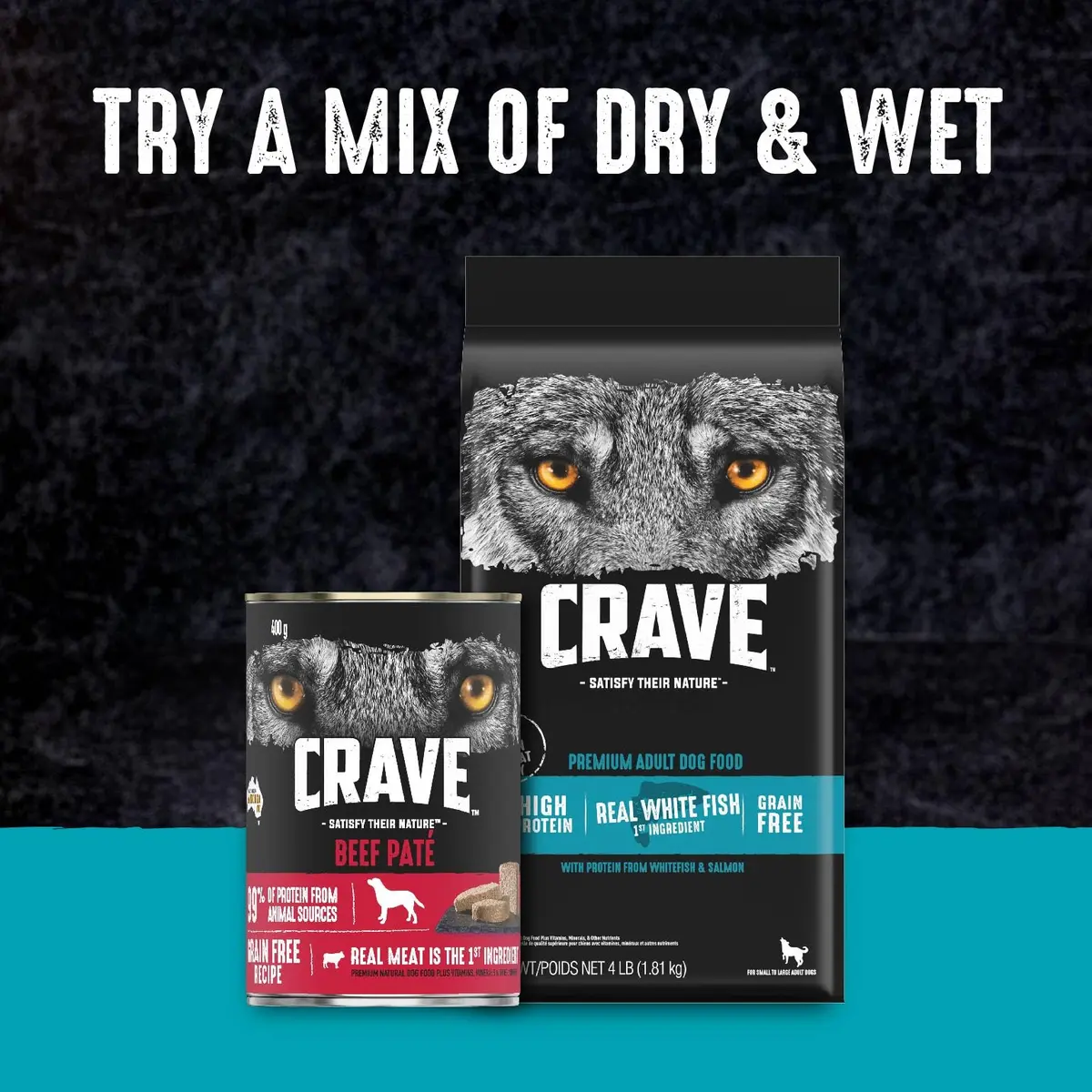 CRAVE Grain Free High Protein Adult Dry Dog Food, White Fish & Salmon, 4 lb. Bag | Protein-Rich, Grain-Free Nutrition for Dogs - view 9
