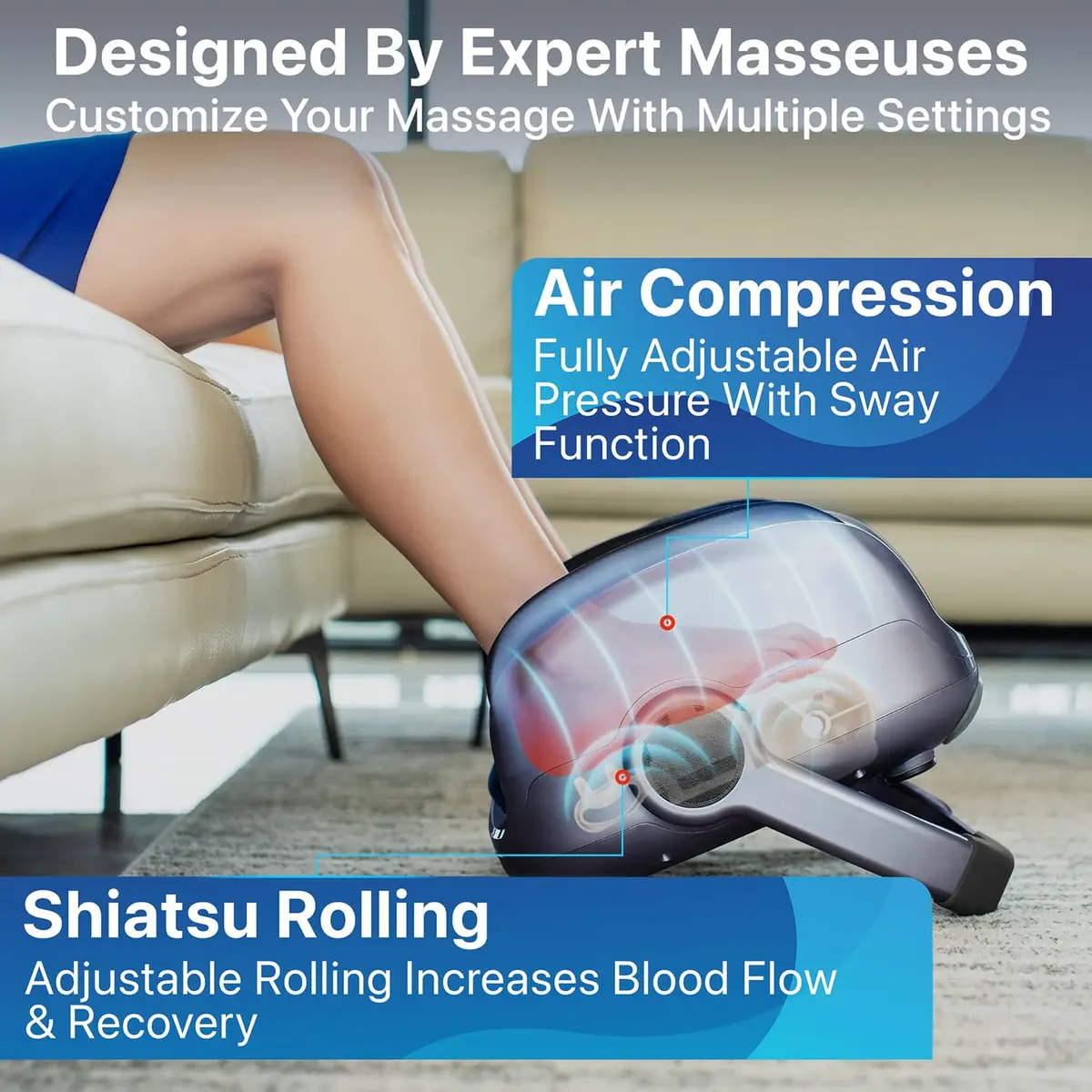 MIKO Shiatsu Foot Massager with Heat and Deep Kneading | Deep Tissue Relief & Circulation Boost - view 5