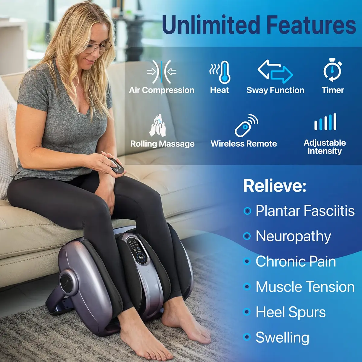 MIKO Shiatsu Foot Massager with Heat and Deep Kneading | Deep Tissue Relief & Circulation Boost - view 2