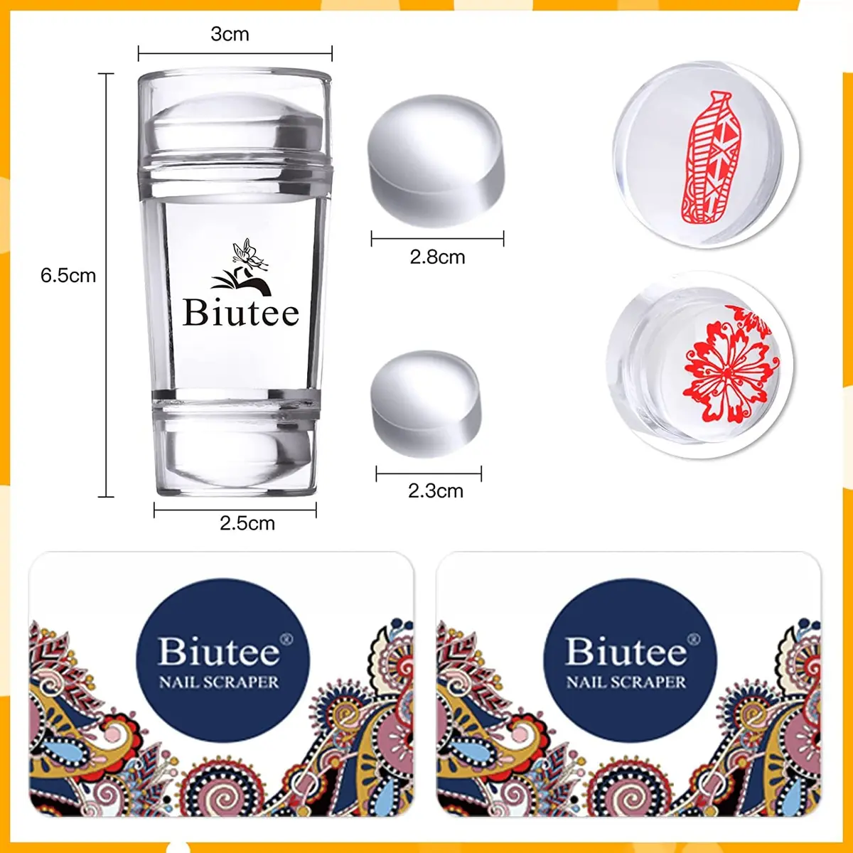 Biutee 19pcs Nail Art Stamping Plates Set with Stamper & Scraper | 15 Plates for Leaves, Flowers, Animals - view 5