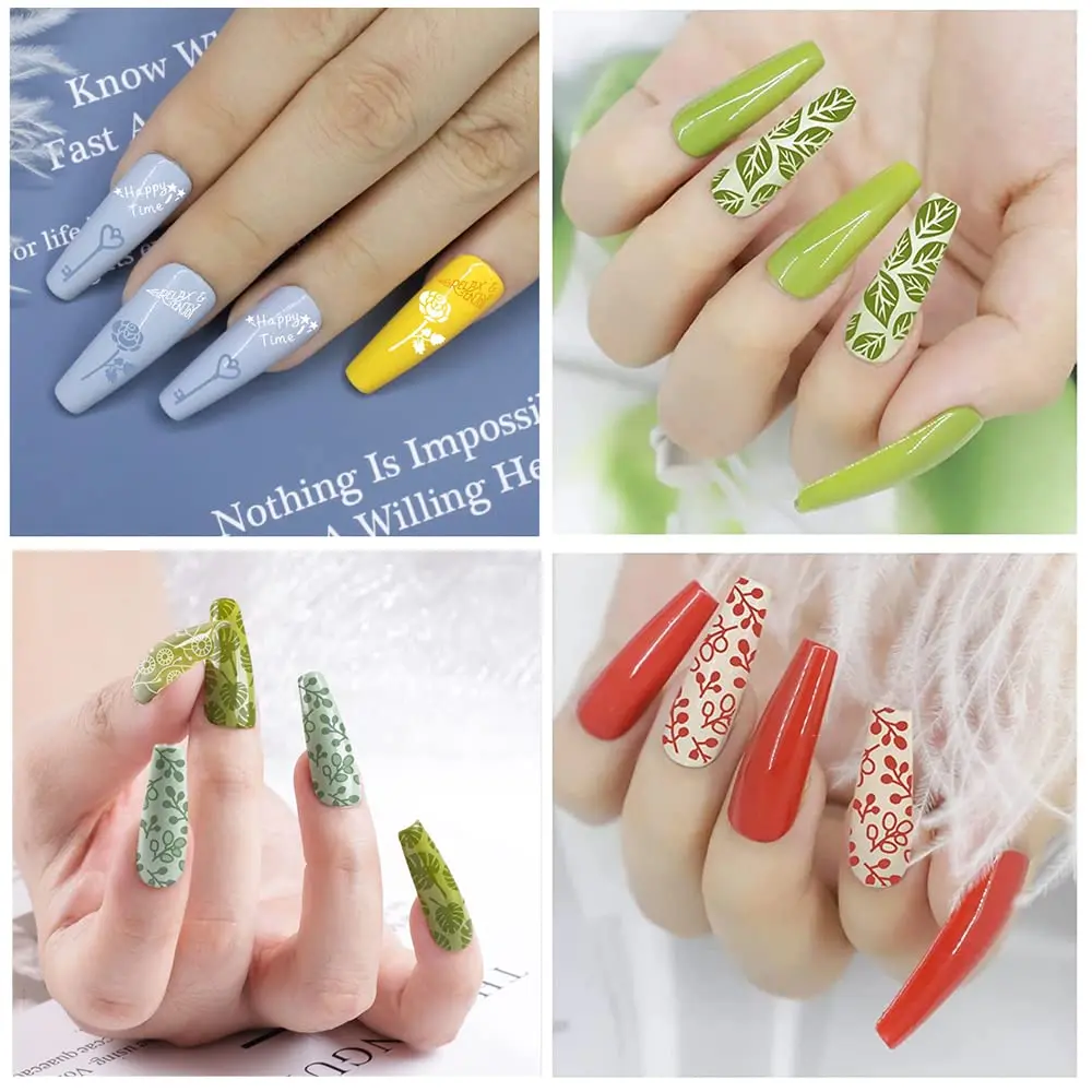 Biutee 19pcs Nail Art Stamping Plates Set with Stamper & Scraper | 15 Plates for Leaves, Flowers, Animals - view 6