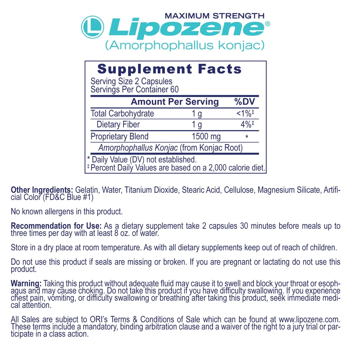 Lipozene Weight Loss Pills 120 Capsules | Non-GMO, Gluten-Free, Made in USA - view 2