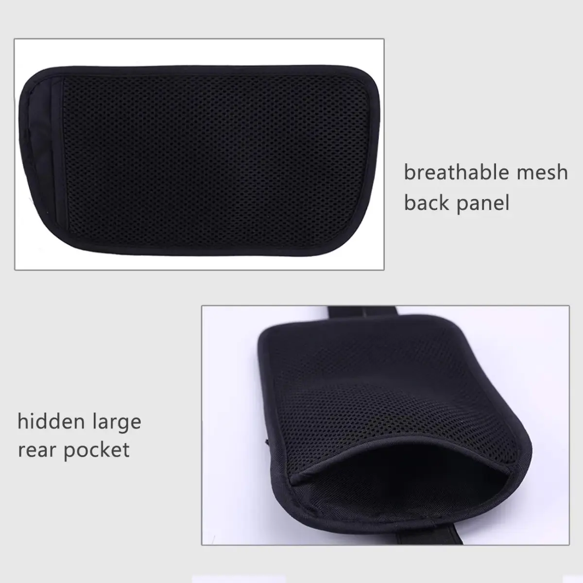 LANNEY Slim RFID Blocking Travel Money Belt with 2 RFID Sleeves | Hidden Passport Holder for Cash & Documents (Black, Unisex) - view 5