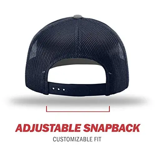 Richardson 112 Split Heather Grey/Navy Trucker Baseball Cap - One Size - view 4
