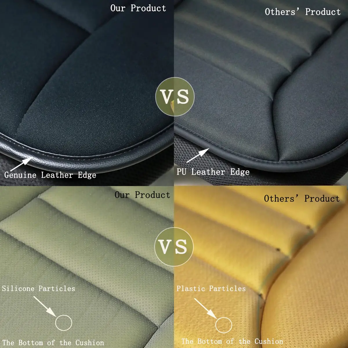 RaoRanDang Car Seat Cushion Pad with Memory Foam | 54cm x 46cm x 3cm (21.3" x 18.5" x 1.2") - view 4